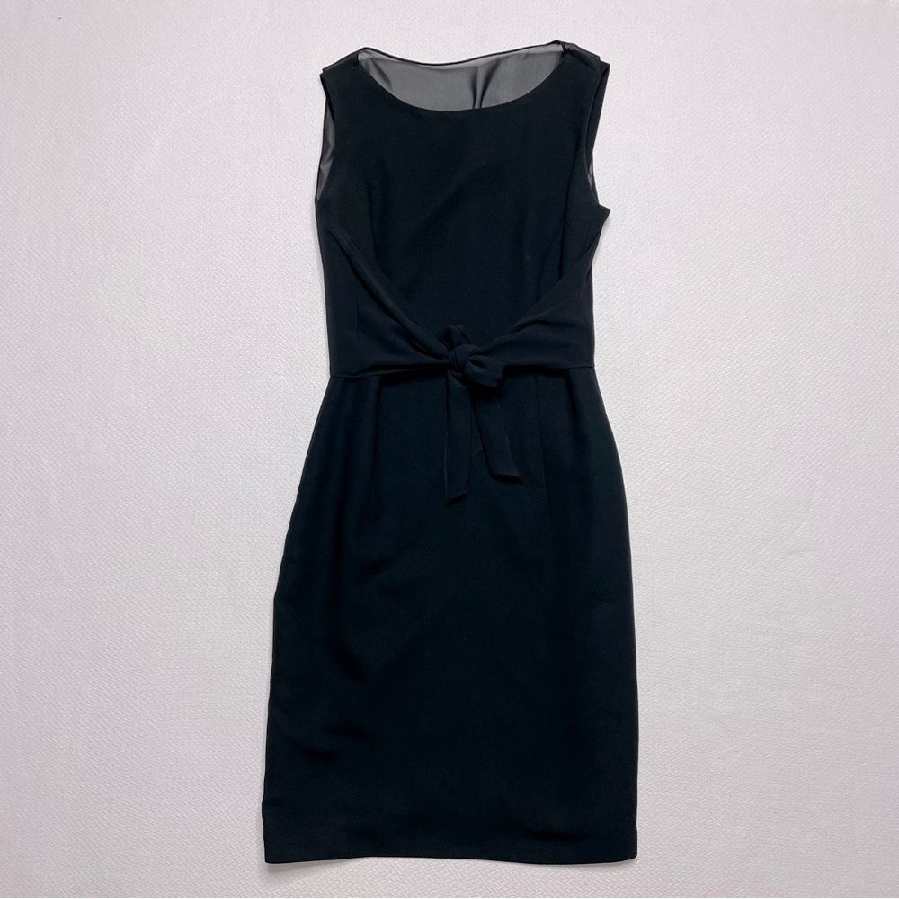 Talbots Little Black Dress Women's Sleeveless Attached Sheer Shawl Size 10